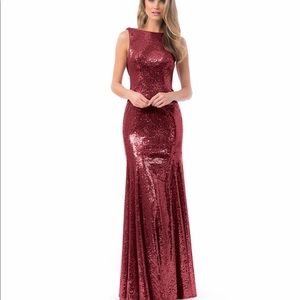 Burgundy sequence formal dress